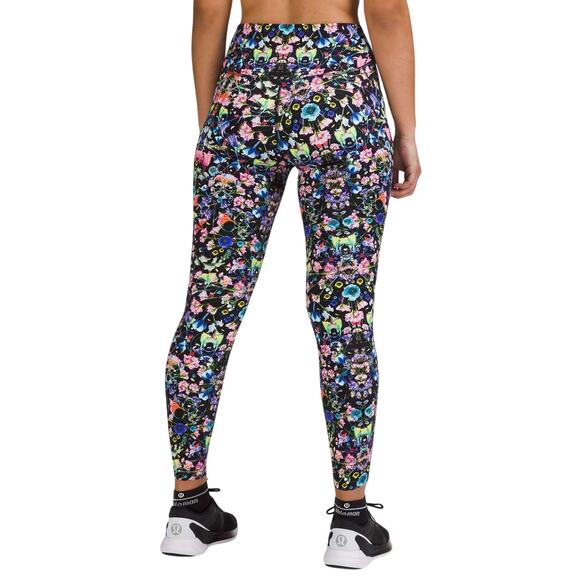 Lululemon Base Pace High-Rise Tight 28" Flowerscope Black Women's Size 2 NWT - Picture 2 of 12